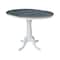International Concepts Round 36 in Rd Top Ped Table, 12 in Leaf, Counter Ht, White/Heather Gray, 36 W, 48 L, 35.3 in H, Wood K05-36RXT-6B - alternate 3